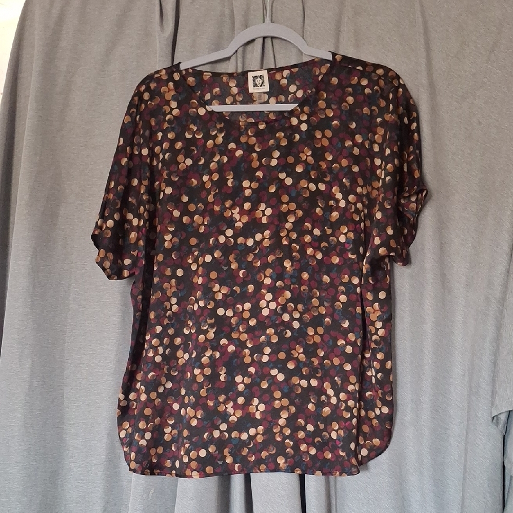 Anne Klein Multicolor Polka Dot Blouse